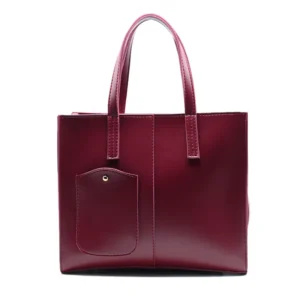 Luxeira Modern Pocket Tote Maroon